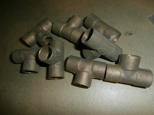 8 Brass  1/2" Copper Sweat  Tees