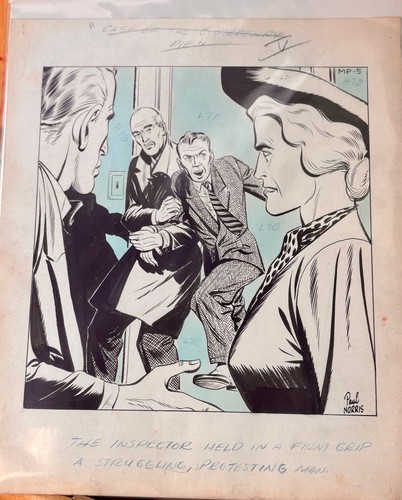 Original 1948 PAUL NORRIS King Features Crime/Mystery Illustration "Mrs. Pym"