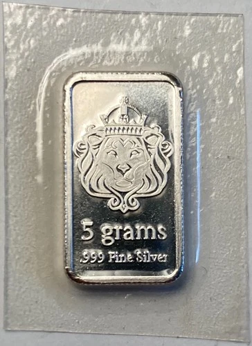 💥5 gram .999 Silver Bullion Lion Bar - Scottsdale Mint - Sealed💥
