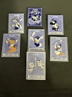 Disneyland Canoe Races 2023 Pin Set of 7 Mickey Minnie Donald Goofy Pluto