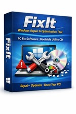 FixIt Windows Repair & Optimisation Tool | PC Fix Software | Bootable Utility CD