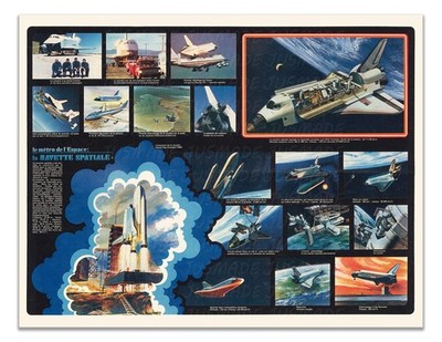 Le Métro de l Espace Poster   1977 Space Shuttle FRENCH NASA Space Program Print