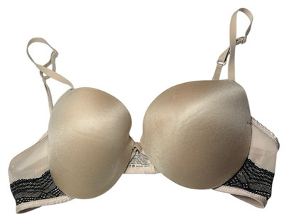 Maidenform Bra Women 34C Beige Underwire DM9900 Push Up Love The Lift Plunge