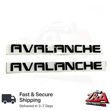 2PC BLACK AVALANCHE REPLACEMENT FOR CHEVY FRONT DOOR NAMEPLATE EMBLEM BADGE