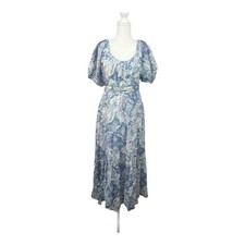 MINKPINK Blue Paisley Milkmaid Maxi Dress Sz XL Cottage Indie Fairy Indie #0948