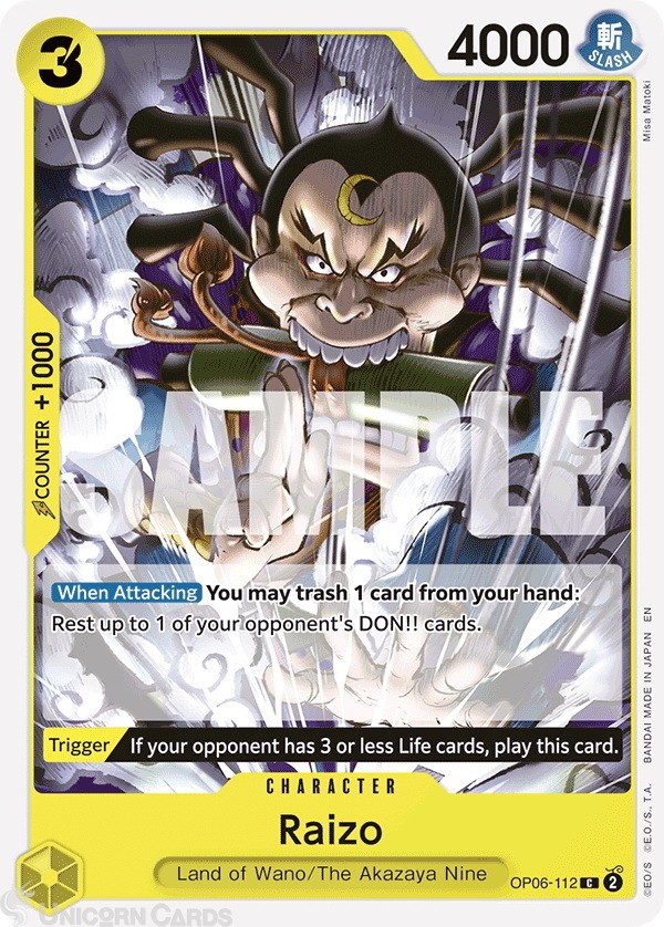 OP06-112 Raizo : Common English One Piece TCG Card : ST28: Starter Deck - GREEN/