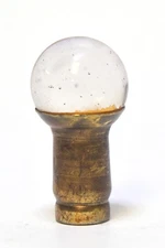 VINTAGE CLEAR MARBLE BRASS BASE DECORATIVE LAMP FINIAL 1/4 THREAD