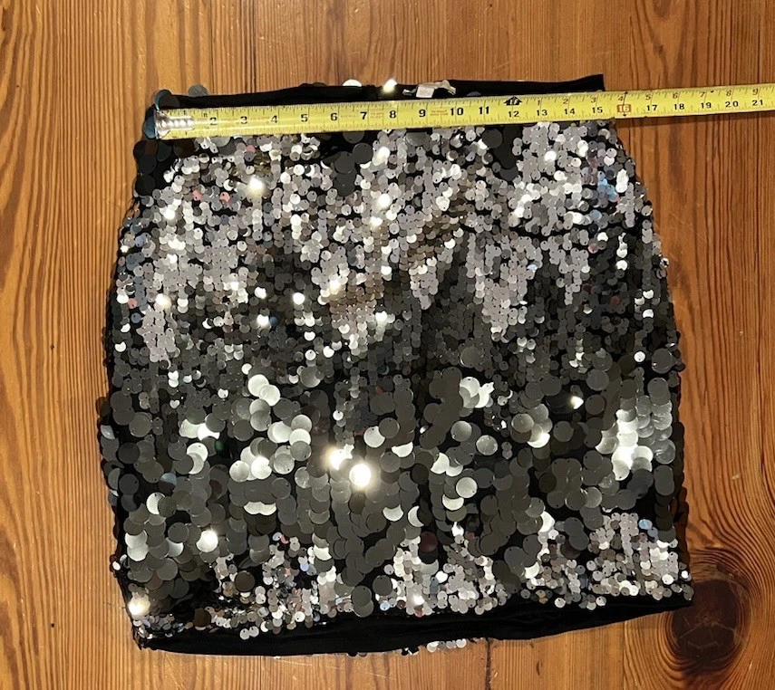 Minifalda Flying Tomato astilla lentejuelas pieza llamativa glamour festivo brillante talla L Foto 3 de 4