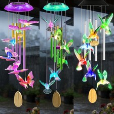 10 Styles Wind Chime Solar Powered LED Lights Color-Changing Yard Garden Decor