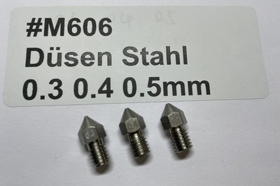 3pcs Düsen Stahl 0.3 0.4 0.5mm M6 Nozzle 3D Printer Drucker 1.75mm Anycubic