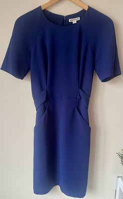 Whistles Size 8 Navy blue pencil dress formal office shift Work business Belted