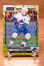 2023-24 OPC Platinum Neon Yellow Surge #29 Quinn Hughes - Vancouver