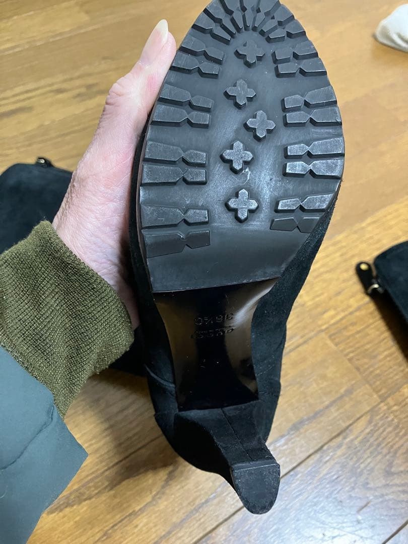 GUCCI Boots Heel Long Suede Black EU36.5/US6.5 116436c thumbnail 8