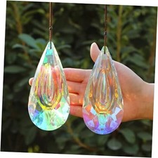 120mm Crystal Suncatcher, 2 Pack Large Prism Sun Catchers Windows Hanging