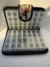 FLORAL 14 DAY PILL BOX CONTAINER DAILY MEDICINE ORGANIZER