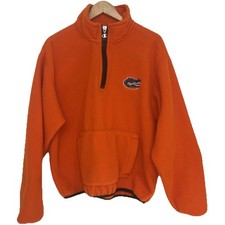 Vintage Champion Florida Gators Orange Fleece Quarter Zip Pullover Size Large
