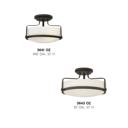 Hinkley Lighting 3643 Harper 3 Light 18"W Semi-Flush Bowl Ceiling - Nickel - Picture 10 of 10