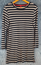 LOU AND GREY WOMENS SUPER SOFT STRIPED LONG SLEEVE SWEATER DRESS SIZE L