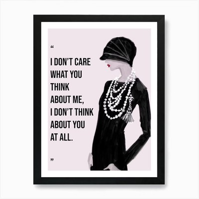 I Dont Care What You Think Kunst Pri gerahmtes Wandbild Poster Leinwanddruck Bild