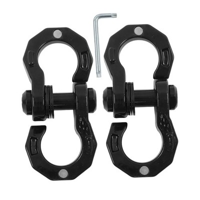 LABLT Black Split 3/4' D-Ring Shackles 44000 LBS Break Heavy Duty Tow Hook Steel