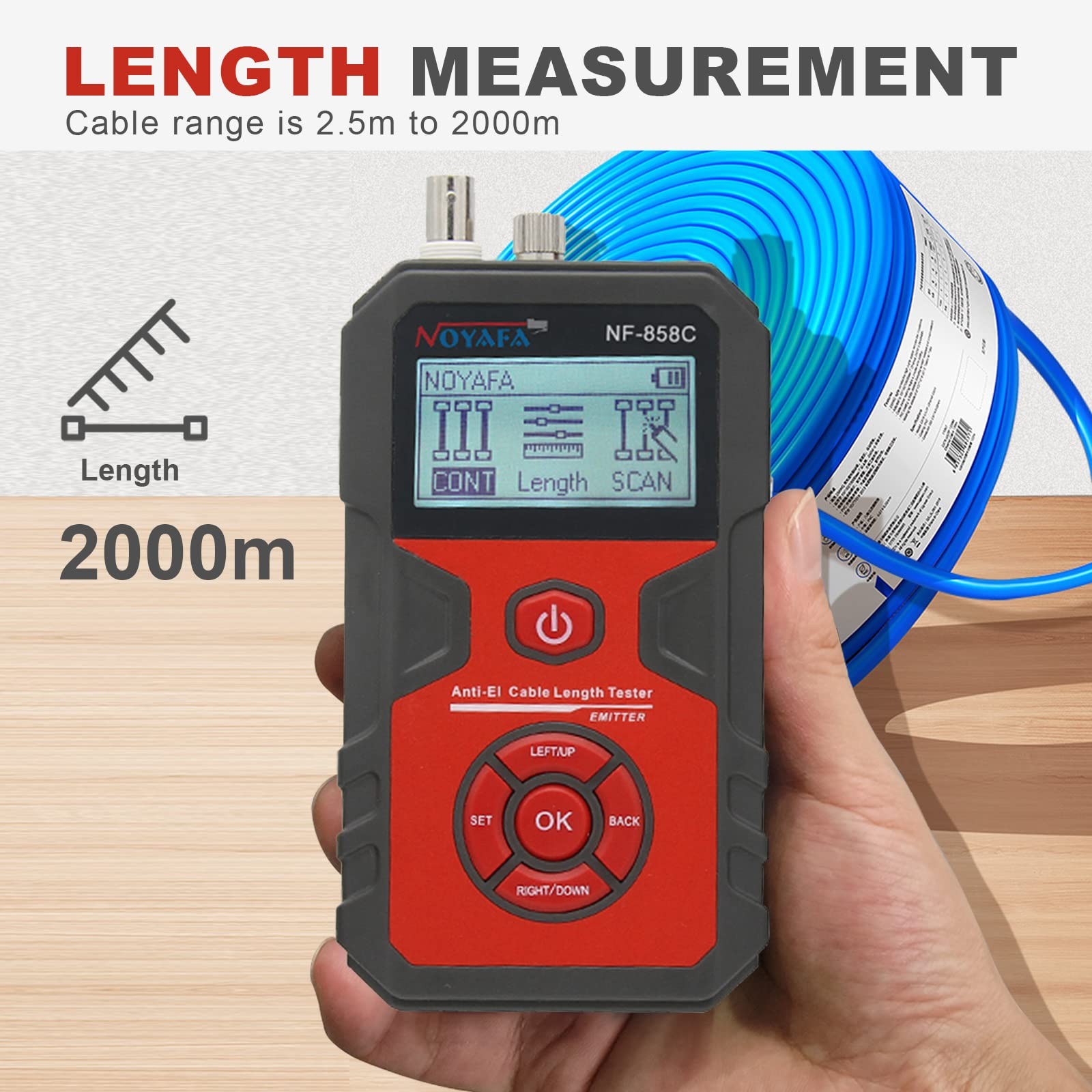 Network Cable Tester with 10mW Visual Fault Locator, RJ11 RJ45 Ethernet Cable...