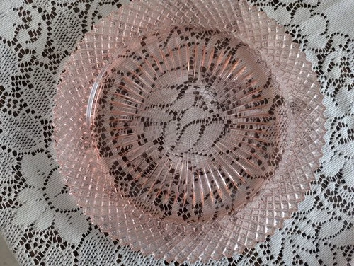 Vintage Pink Depression Glass “Miss America” 2 (Two) Dinner Plates