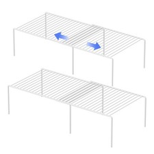 4-Piece Expandable Metal Rustproof Storage Shelf Rack Kitchen Counter