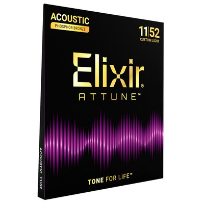 Elixir Attune Phosphor Bronze beschichtete Akustikgitarrensaiten maßgefertigt leicht - 11-5