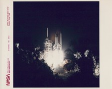 STS-56 Discovery Night Launch Space Shuttle KSC FL 1993 - Original NASA Photo