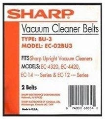Sharp EC02BU3 Cinghie Di Ricambio Per Aspirapolvere - Confezione Da 2 Pezzi