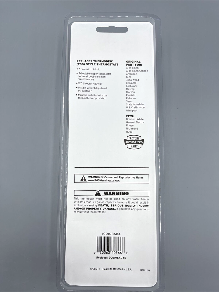 Electric Water Heater Thermostat WH10A eBay