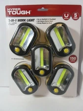 5 Pack LED Work Light 150 Lumens 2 n 1 Spotlight Floodlight Magnetic Hyper Tough