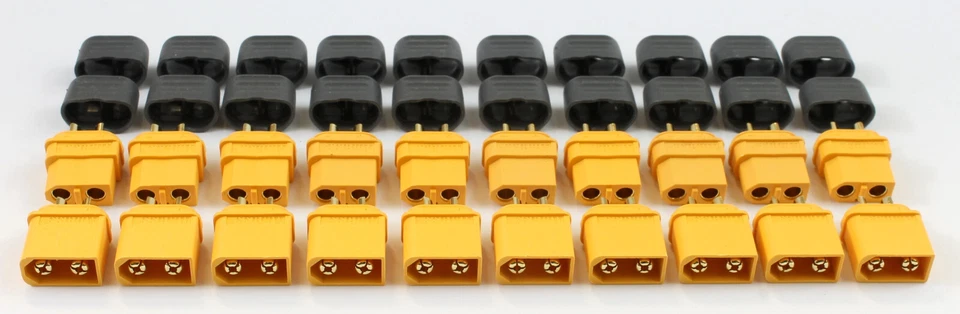 10 Pairs *GENUINE YELLOW AMASS XT60 & CAPS* Connectors/Plugs XT60H RC 12v Lipo - Image 2 of 4