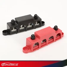 5/16" 12V 250A Busbar Bus Bar Power Distribution Block With Cover 4 Post 2PC/Set