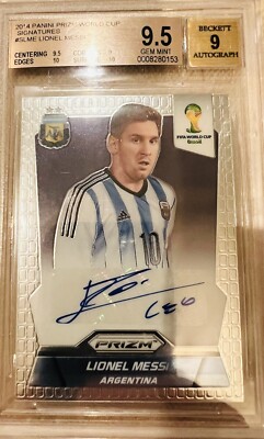 2014 Panini Prizm World Cup Lionel Messi Auto BGS 9.5 Gem Mint