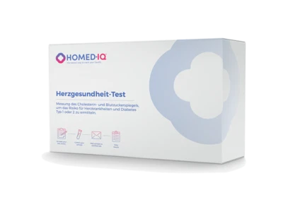 HOMED-IQ Komplett Herzgesundheits-Test (Cholesterin, HDL, LDL, Triglyceride, HbA1c)