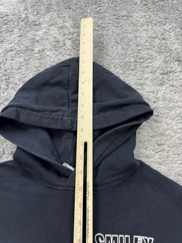 Smiley World Hoodie Girl Large Black Fleece Graphic Grudge Pullover Sweatshirt - Picture 6 of 12