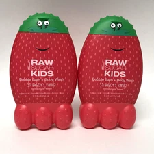 Raw Sugar Kids 2-in-1 Bubble Bath+Body Wash, 12fl oz Strawberry Vanilla | 2 Pack