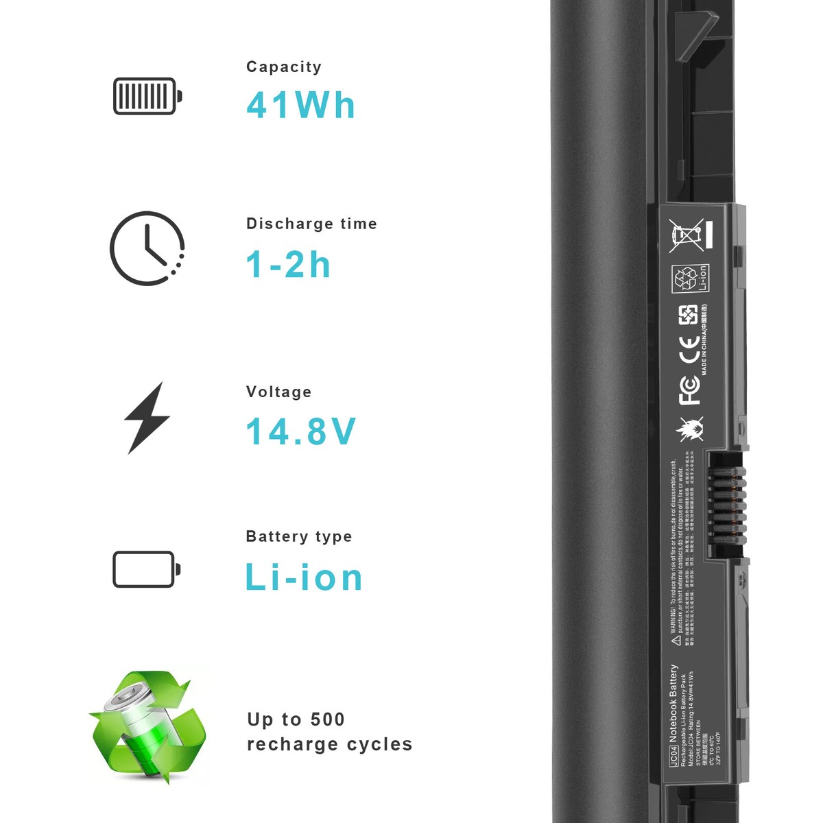 New 41Wh Battery For HP Laptops – Fits 919700-850, HSTNN-PB6Y, HSTNN-LB7V