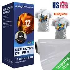 11.8in x 16.4ft Reflective DTF Film Roll Cold Peel For Heat Transfer Printing