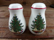 Cuthbertson "Original Christmas Tree Pattern" Salt & Pepper Shakers from 1980s
