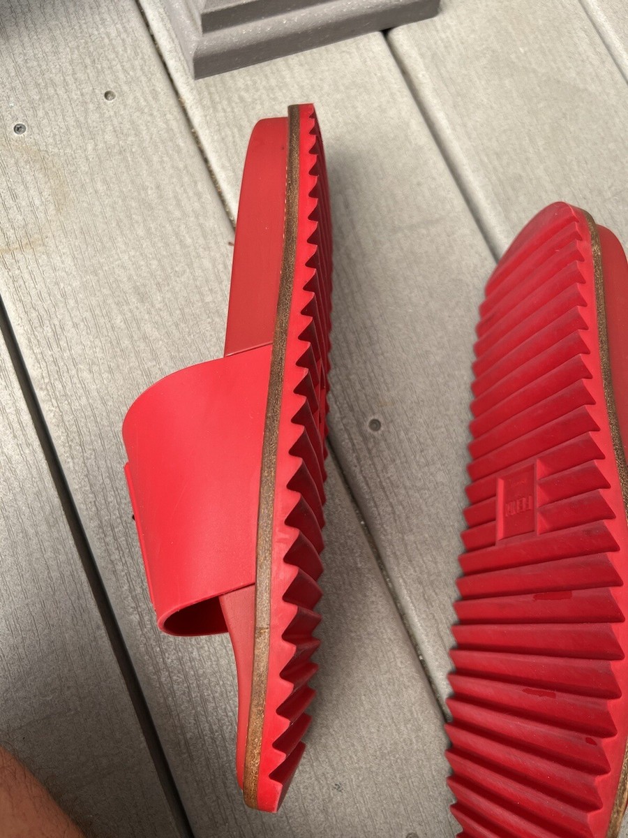 Fendi Red Rubber Slides Rosso Authentic size 11 Mens | eBay display picture 3