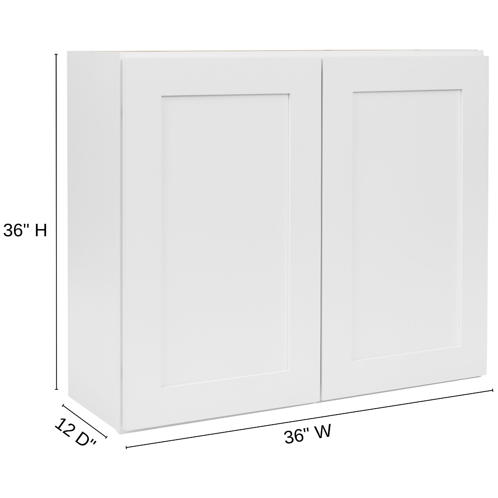 White Shaker RTA Wall Cabinet - Solid Wood, Soft-Close Multiple Sizes Available