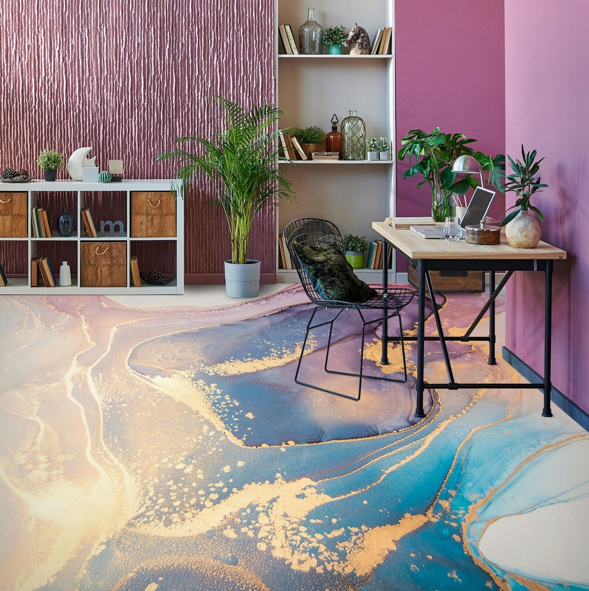 3D Blue Texture SKE1994 Floor WallPaper Print Decal Epoxy