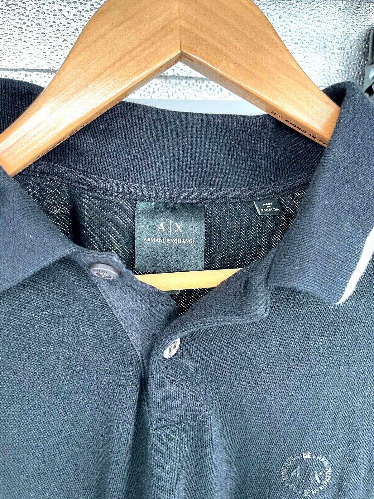 Armani Exchange A X Jersey Knit Polo Shirt Mens 2xl Black W Gray White Tipping For Sale Online Ebay