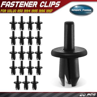 20Pcs 9mm Nylon Rocker Panel Push-Type Retainer Clips for Volvo 850 1994-1997