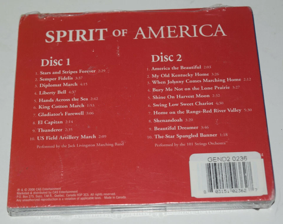 Spirit Of America - 2 CD CAS Entertainment 2006 Brand New Sealed - Image 2 of 4