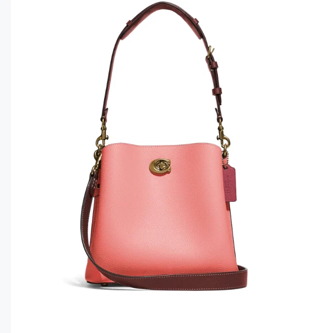 COACH SECCHIELLO IN PELLE DI SALICE Colorblock TOTE in rosa caramella multi prezzo al pubblico $398