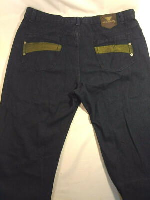 FIEND~ JEANS Straight Leg Cotton Denim Men's Black Embroidery 44 x 32