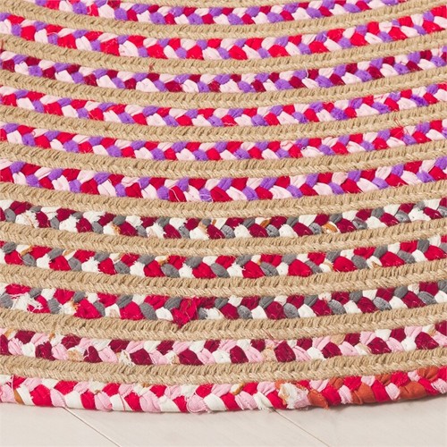 Safavieh Braided 800 2'-0" x 3'-0" Jute Hand Woven Rug in Natural / Red - Picture 7 of 7